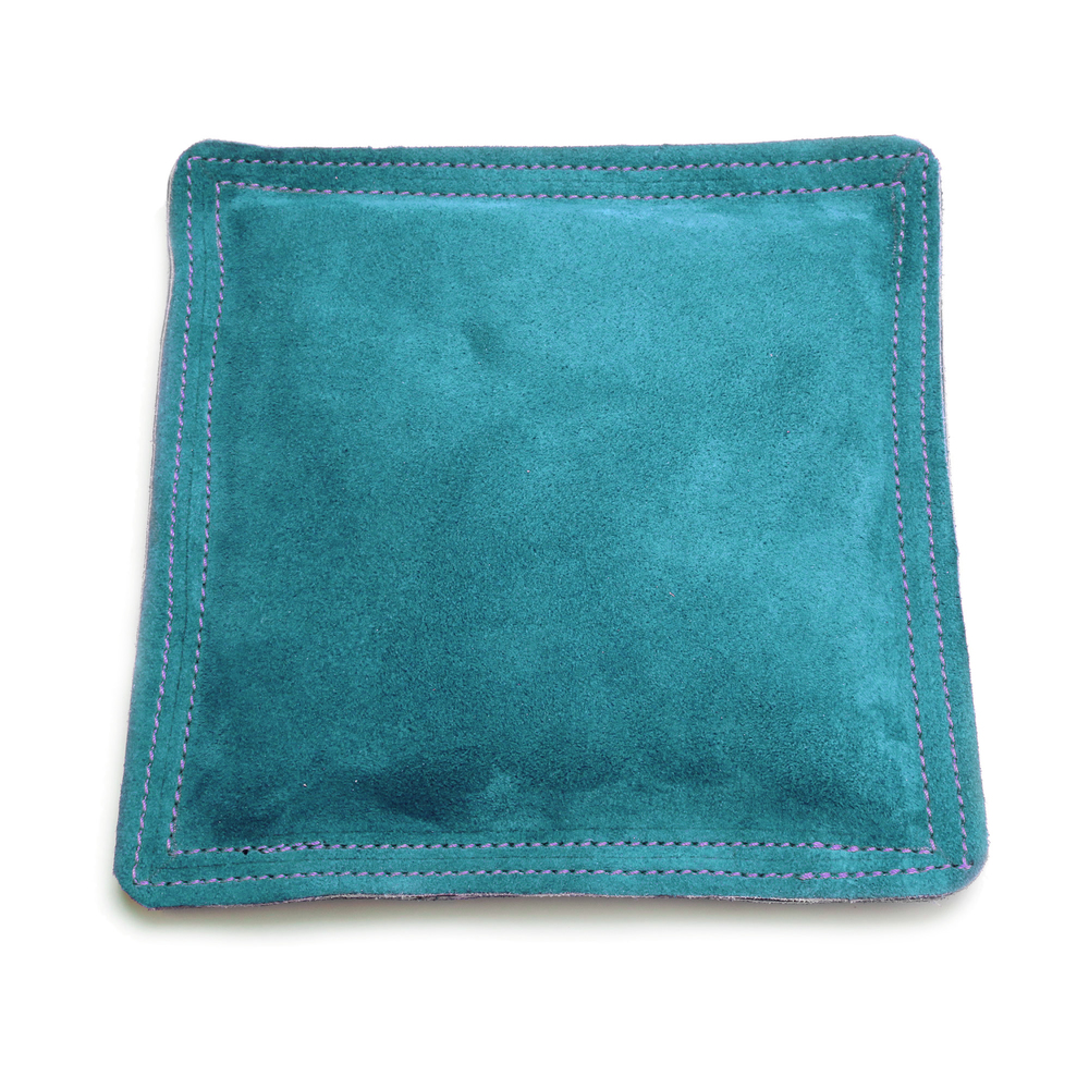 Metal Stamping Tools Sandbag, Bench Block Pad - 9" Square Teal Leather / Suede